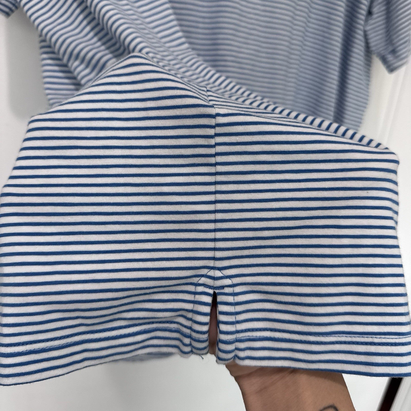 Vineyard Vines Edgartown Polo 2XL Blue White Striped Pima Cotton Stretch Shirt