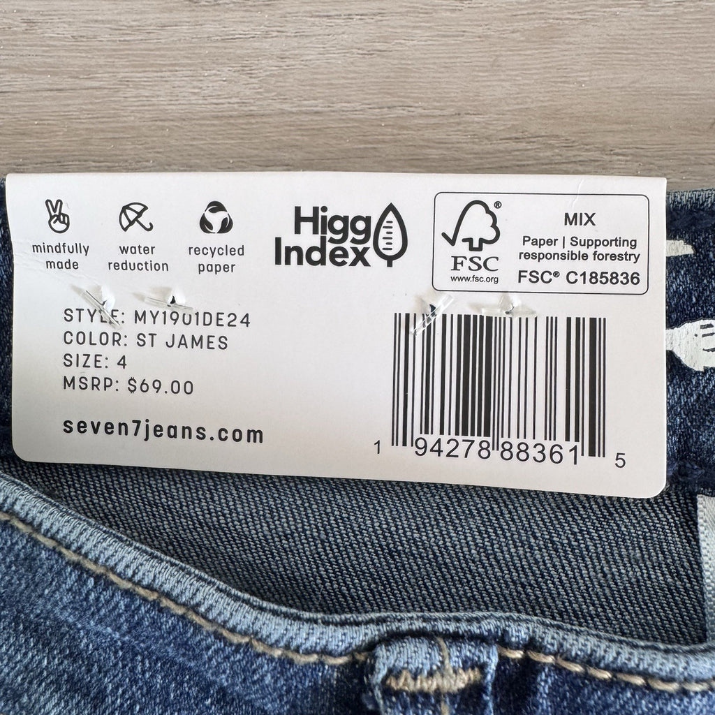 Seven7 High Rise Skinny Jeans Size 4 St James Wash NWT