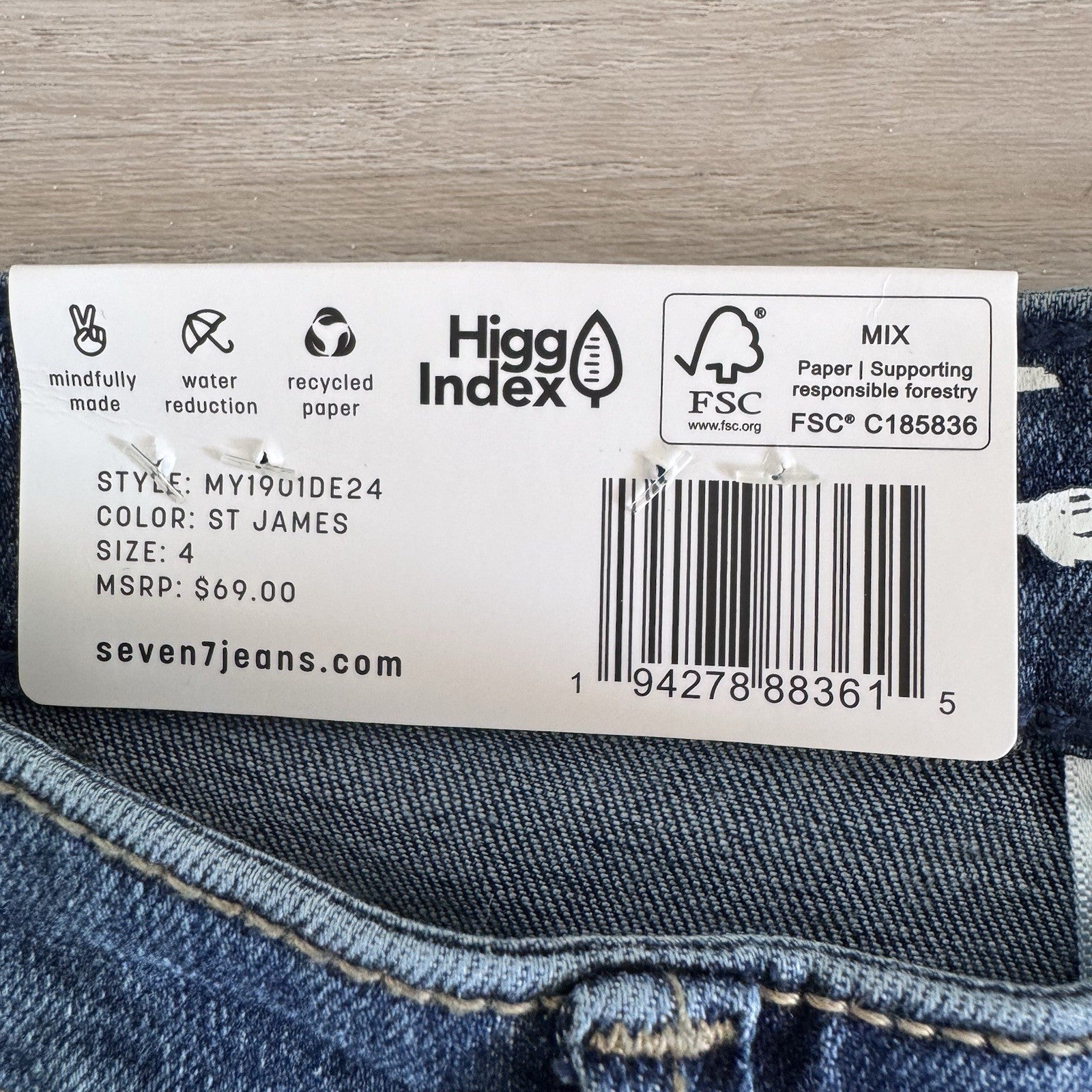 Seven7 High Rise Skinny Jeans Size 4 St James Wash NWT