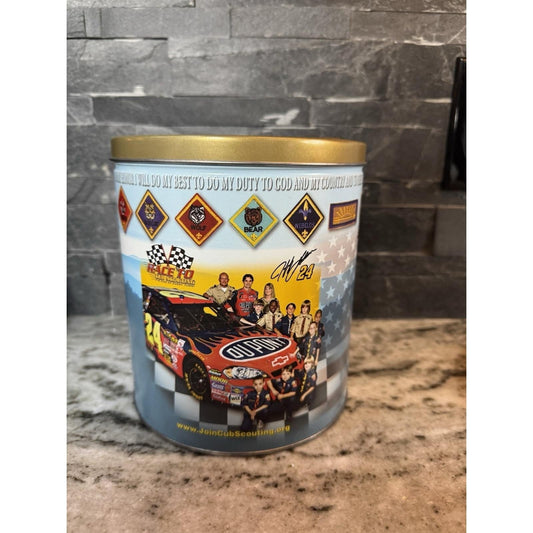 90s NASCAR - Boy Cub Scouts - #24 Jeff Gordon - Round Metal Tin - Trails End