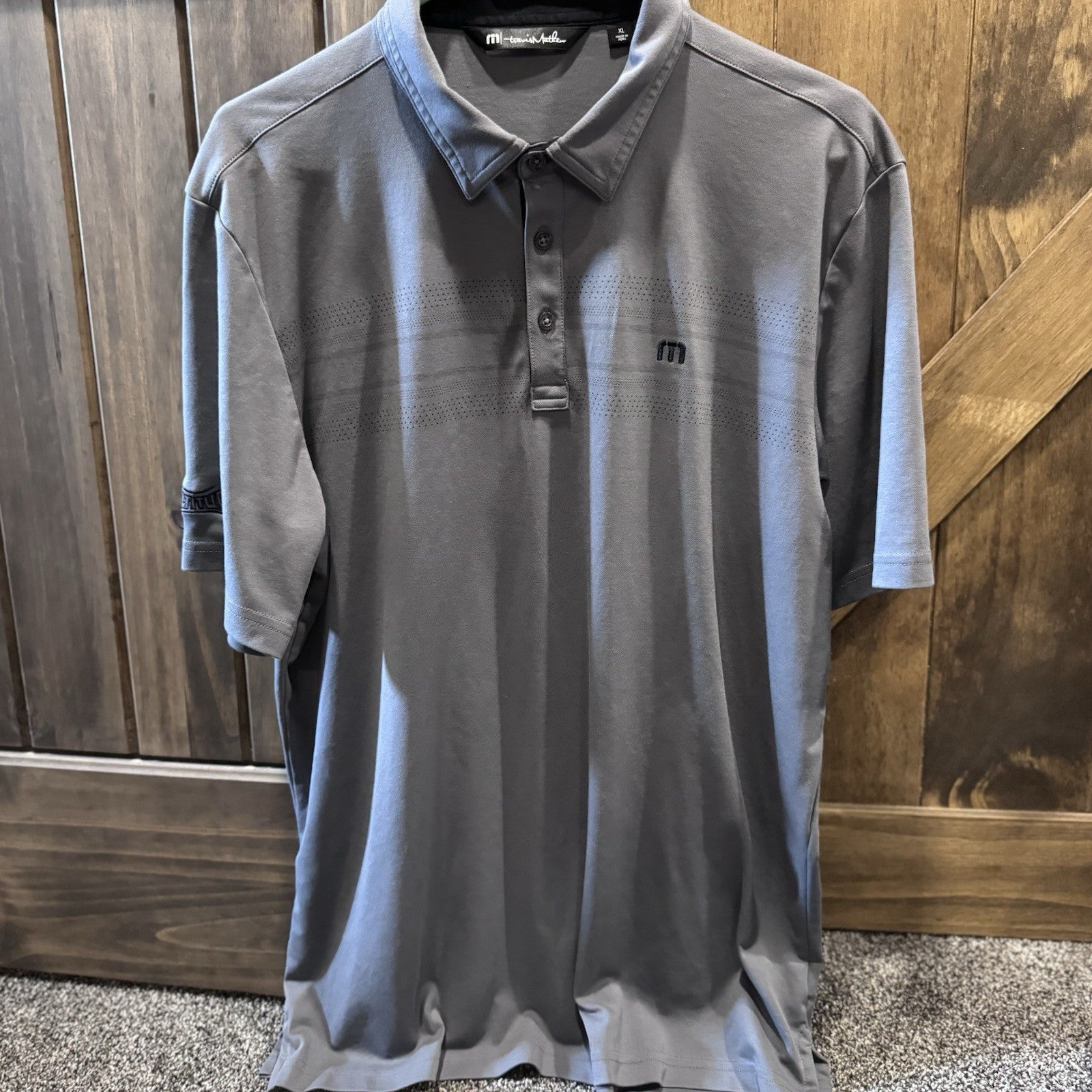 TravisMathew Men’s Polo Shirt XL Gray Athletic Golf Pima Cotton Blend