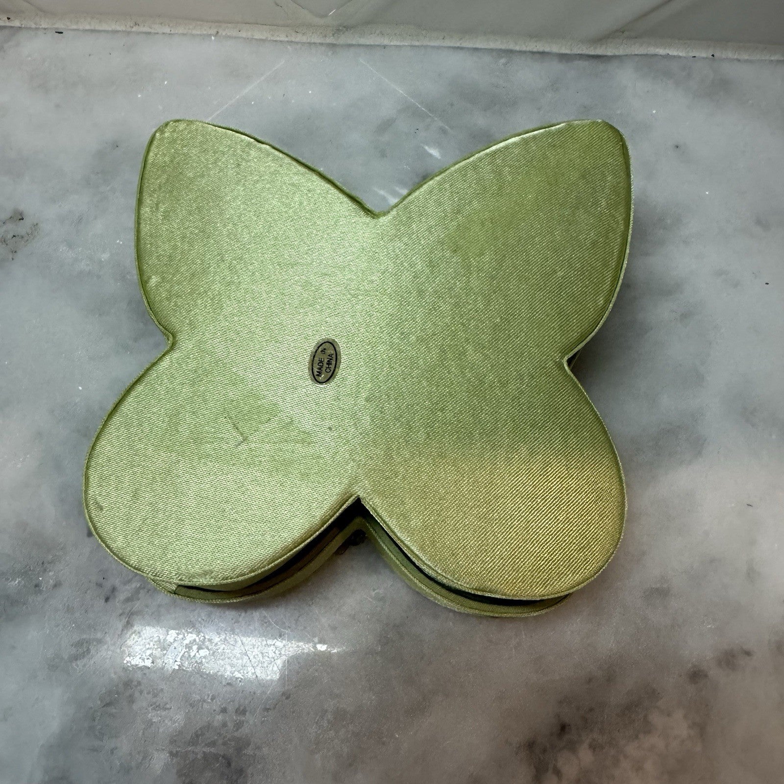 Vintage Sequined Top Butterfly Box Jewelry Trinket