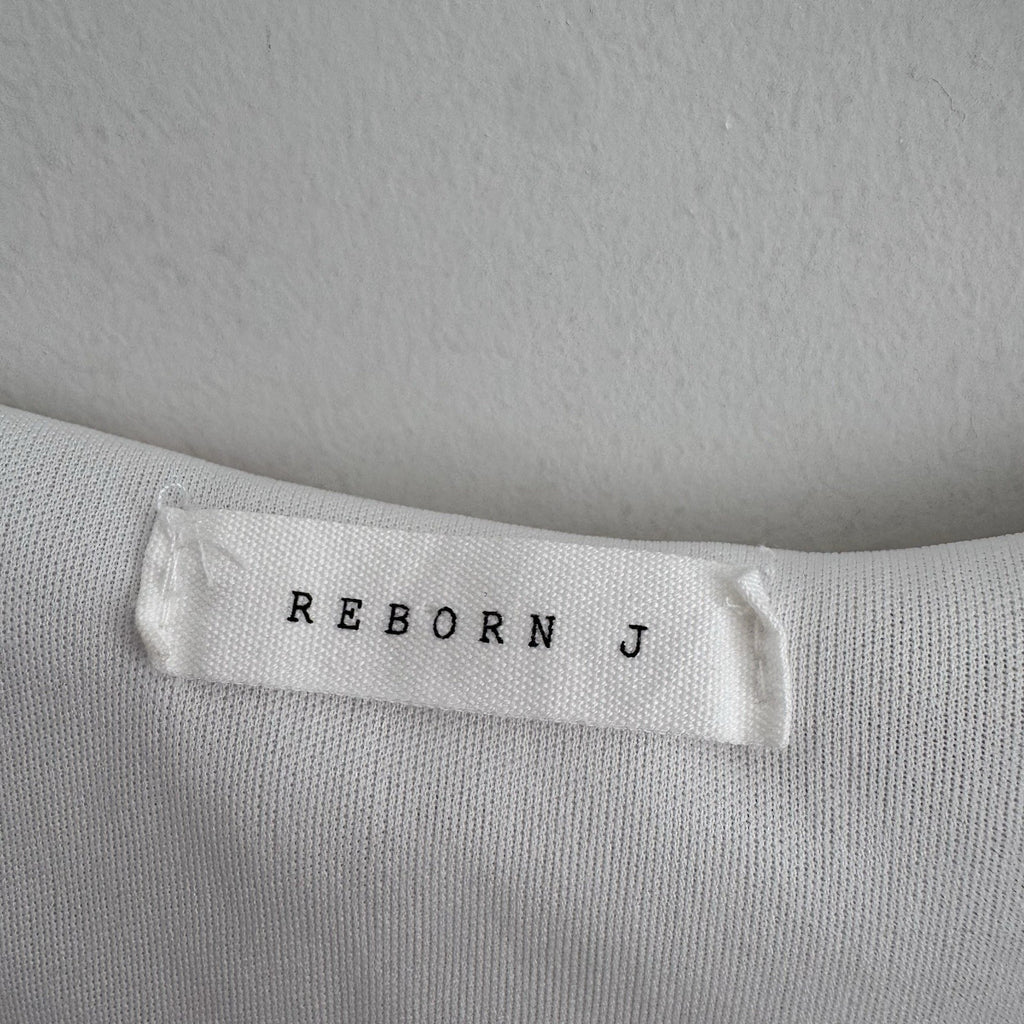Reborn J Floral Swiss Dot Blouse Small Ivory Ruffle Sleeve