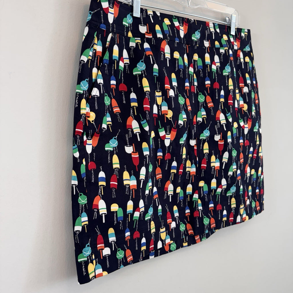Talbots Petites 16P Navy Lobster Buoy Print Skort Golf Tennis Nautical