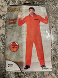 Spirit Halloween Escaped Convict Costume Adult Large XL Orange Jumpsuit DOC