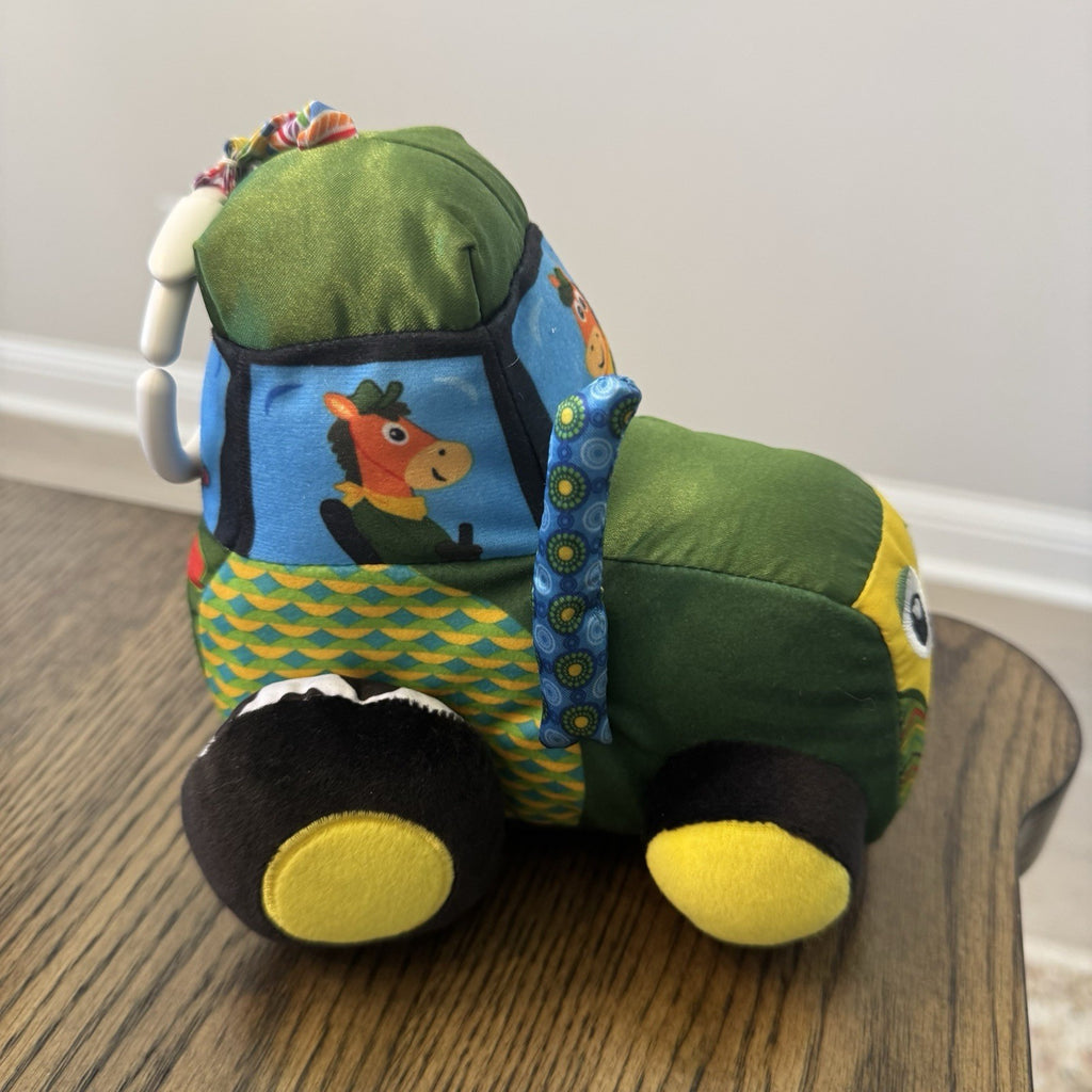Tony Lamaze John Deere Clip & Go Tractor Baby Plush Stroller Crinkle Toy