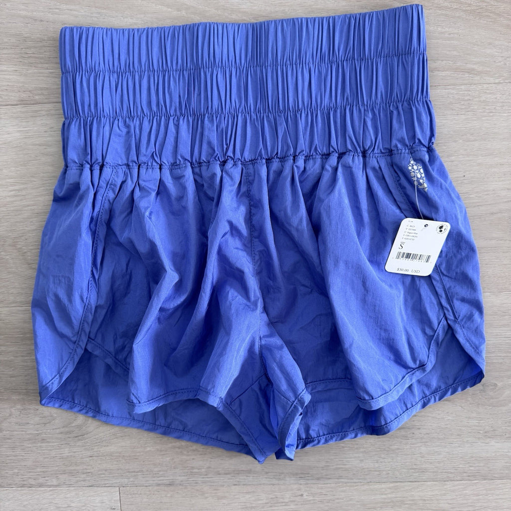 FP Movement Shorts Small Hague Blue Smocked Waist NWT