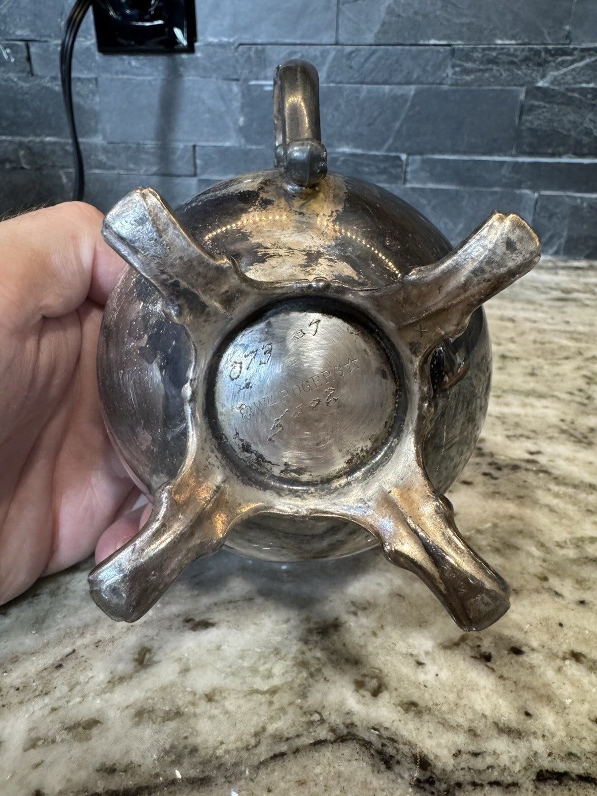Vintage Silver Wm Rogers Cream and Sugar Set