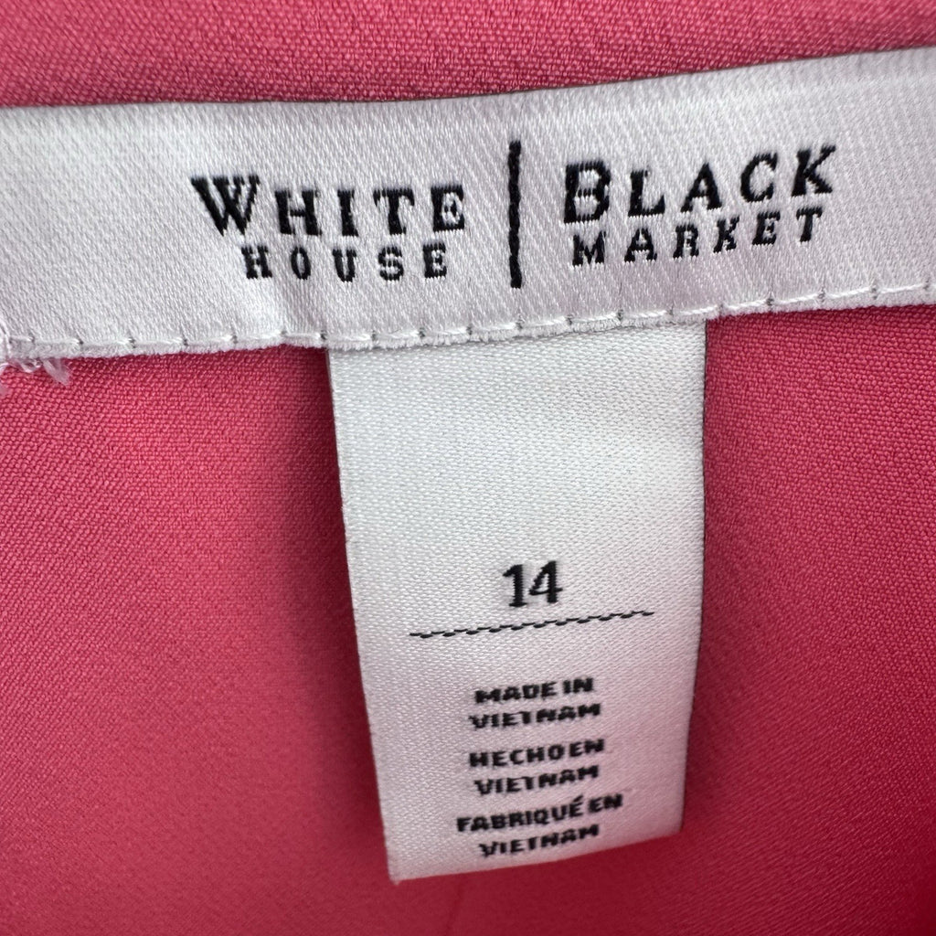 White House Black Market Tangerine Dress 14 Gold Grommet Midi NWT