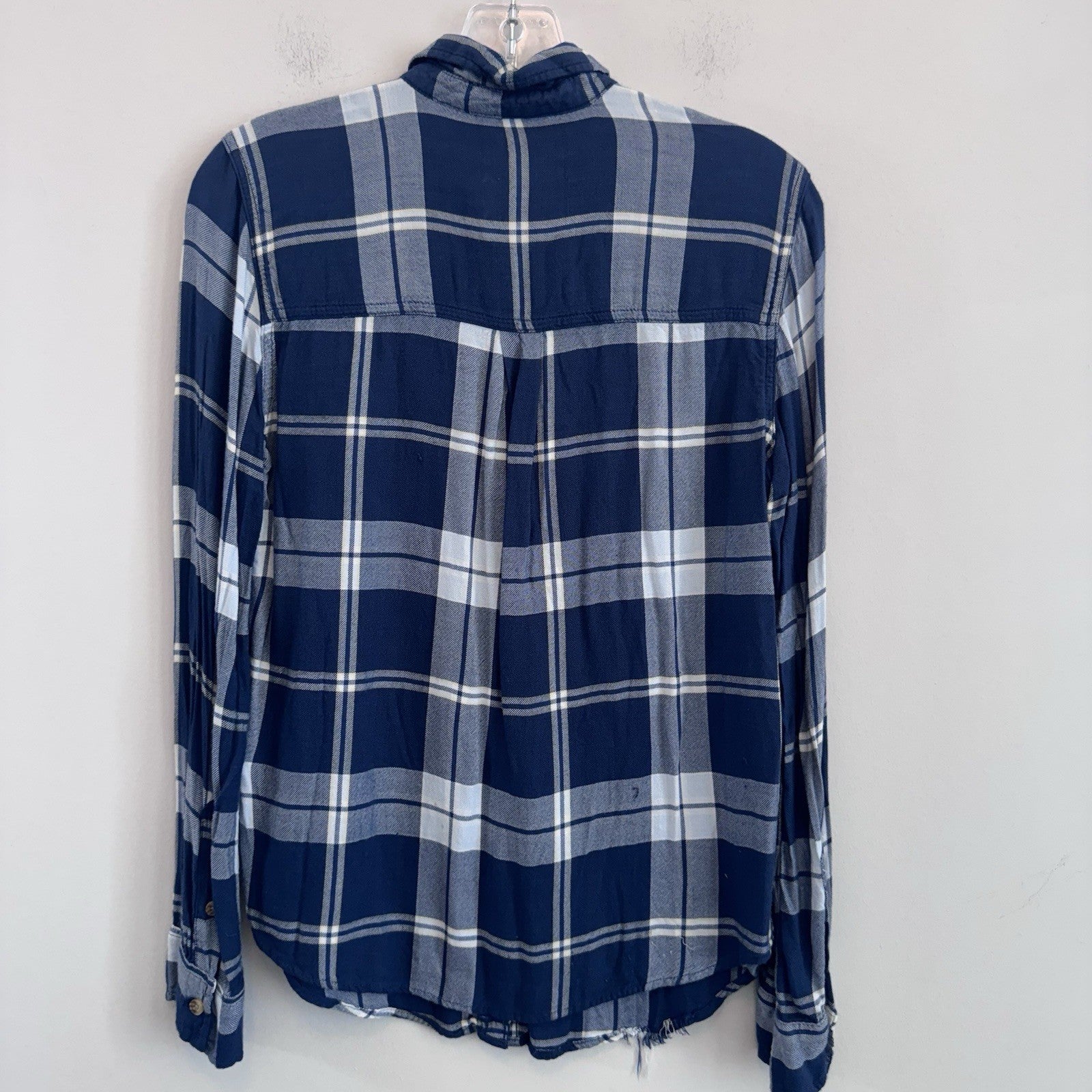 Abercrombie & Fitch Plaid Button Up Shirt Women S Blue Flannel Top
