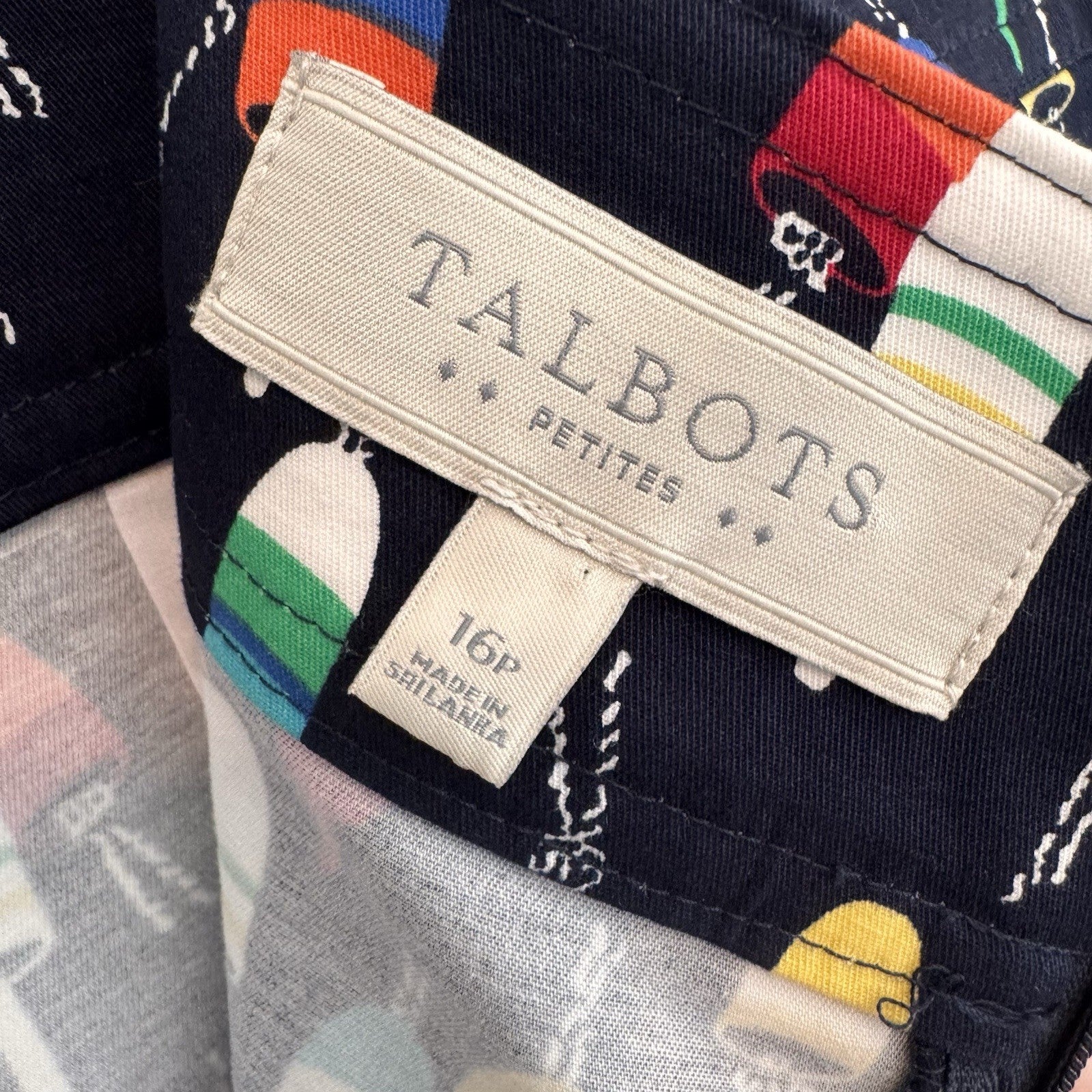 Talbots Petites 16P Navy Lobster Buoy Print Skort Golf Tennis Nautical