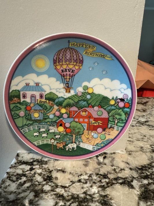 Vintage Timeless impressions Porcelain Plate Birthday Vibrant Made In Japan
