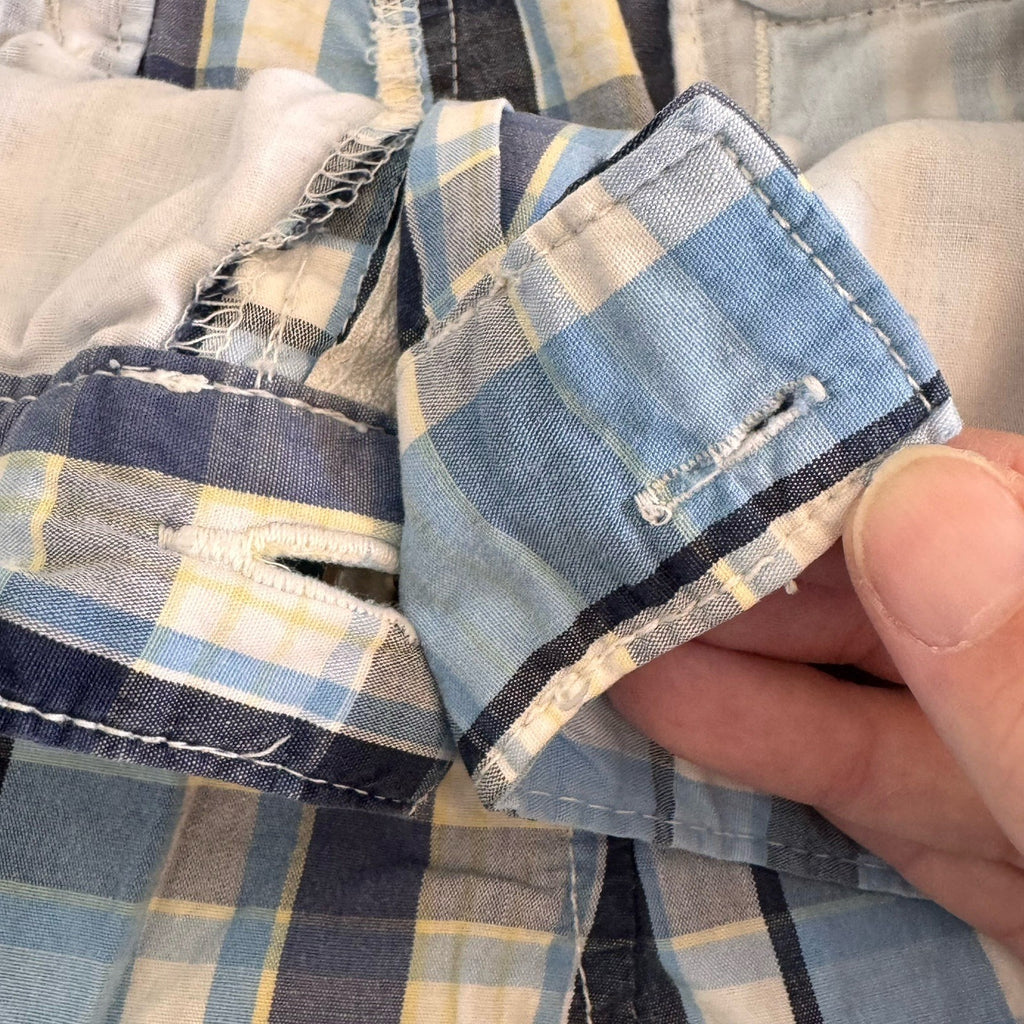 Kimi & Rogers Plaid Bermuda Shorts Womens 8P Blue Y2K Cotton Blend