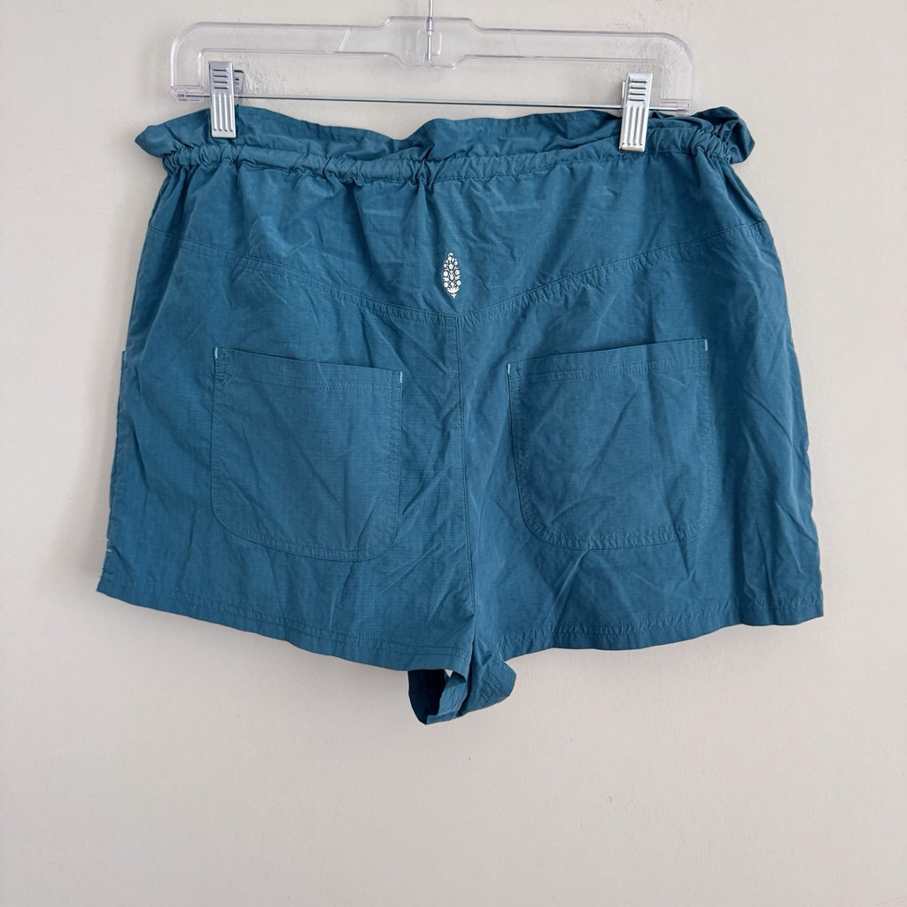 FP Movement The Way Home Cargo Shorts High-Waisted Ripstop Teal Medium