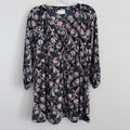 Melloday Womens M Floral Button Front Dress Long Sleeve Boho