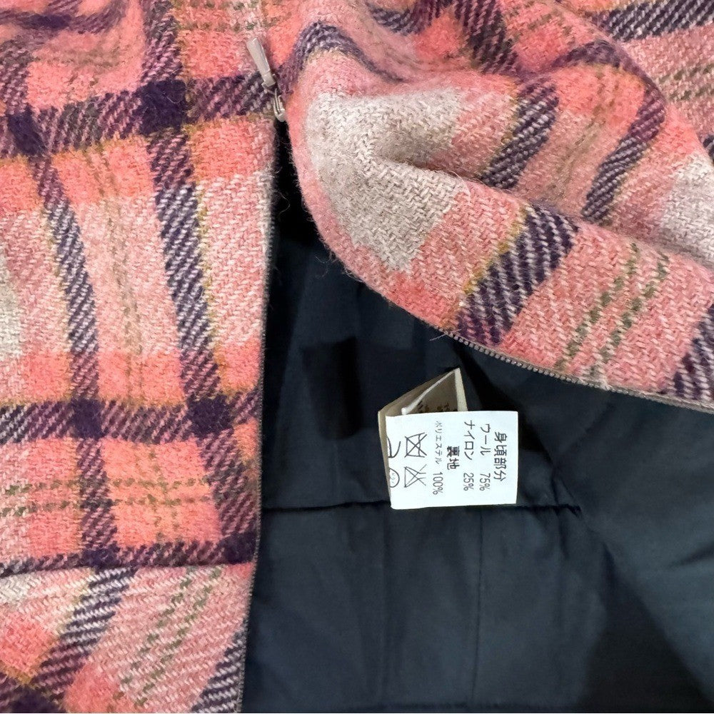 L.L. Bean Favorite Fit Plaid Wool Skirt - Size 6 Petite