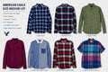 American Eagle Men’s Medium Shirt Lot 7 Plaid Button Up Vintage Fit Classic