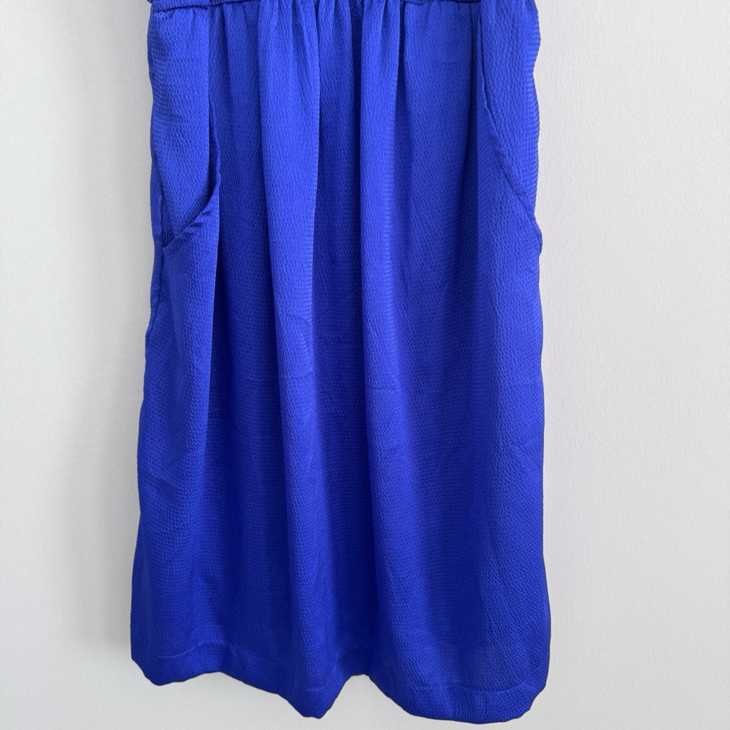 Motherhood Maternity Cobalt Blue Maxi Dress M Sleeveless Pockets