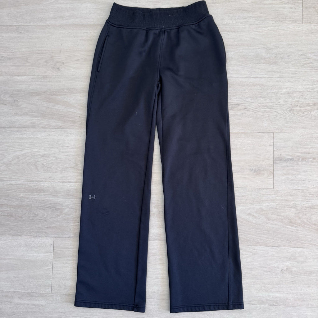 Under Armour Womens Black Fleece Jogger Sweatpants Semi Fitted Size S