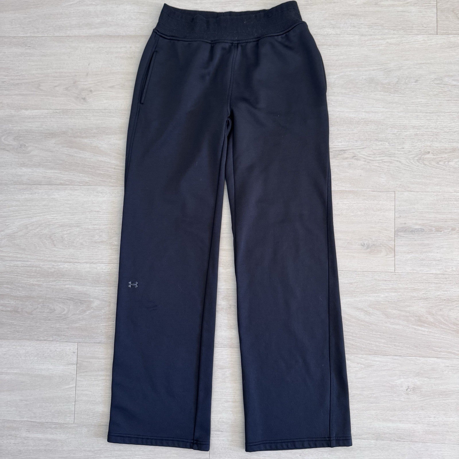 Under Armour Womens Black Fleece Jogger Sweatpants Semi Fitted Size S