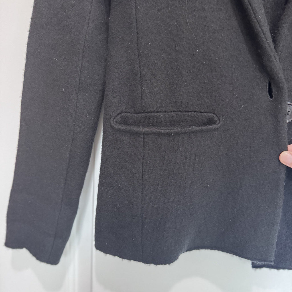 Ann Taylor LOFT Merino Wool Blazer Black Single Button Jacket Women’s Medium