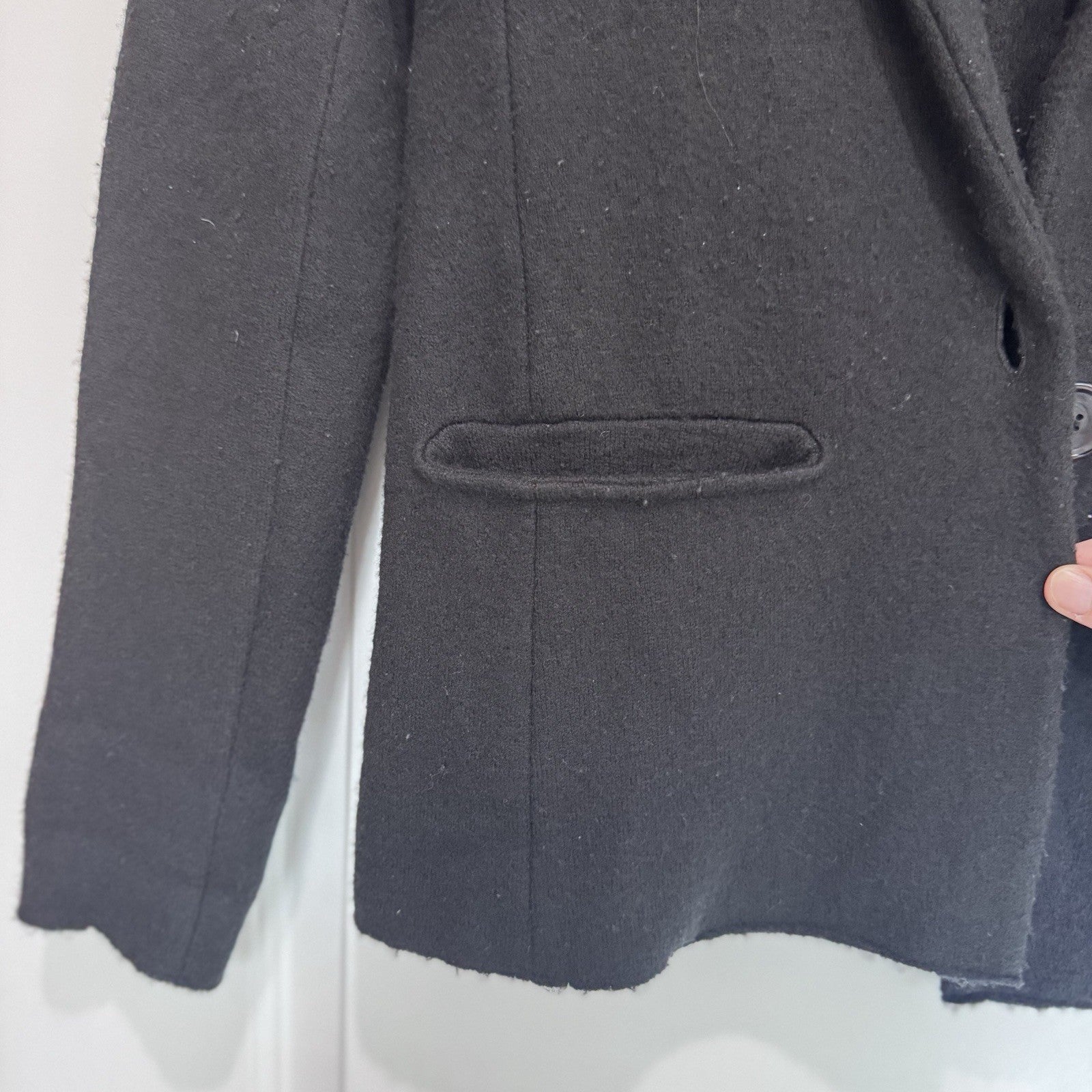 Ann Taylor LOFT Merino Wool Blazer Black Single Button Jacket Women’s Medium