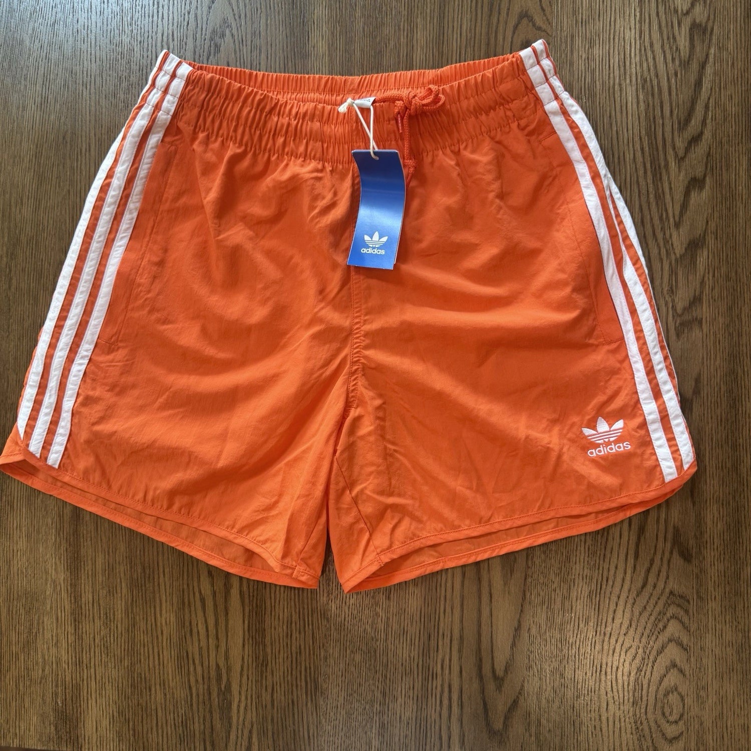 Adidas Originals 3-Stripes Swim Shorts Orange Trefoil Logo –  NWT XXL