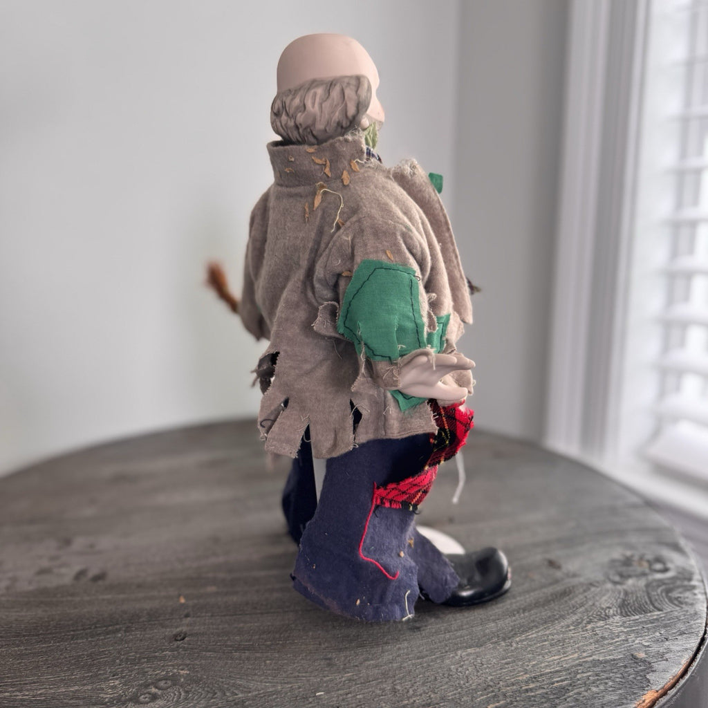 Vintage Sad Hobo Clown Porcelain Figurine 13" Emmett Kelly Style with Broom
