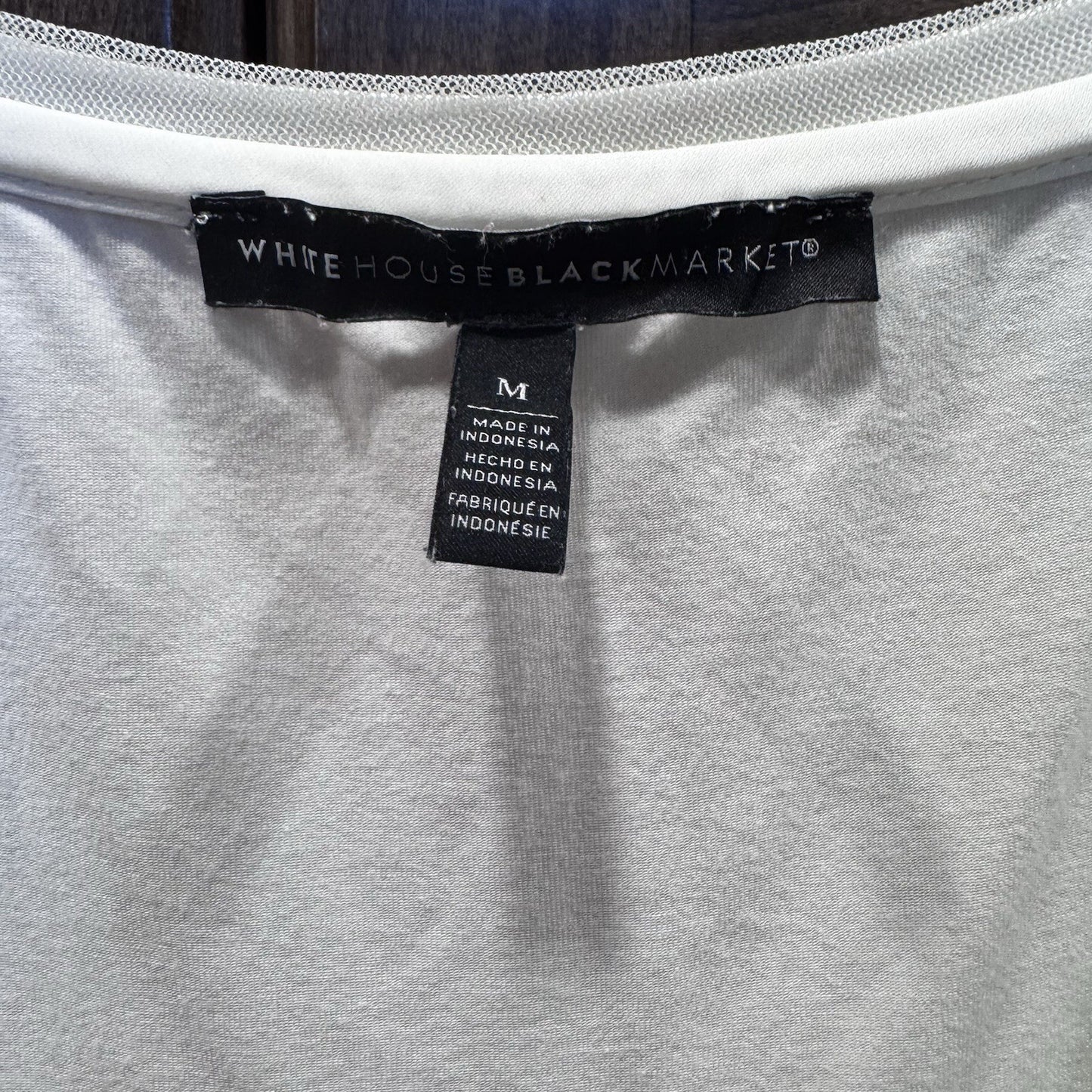 White House Black Market Women Ivory Short Sleeve Top M