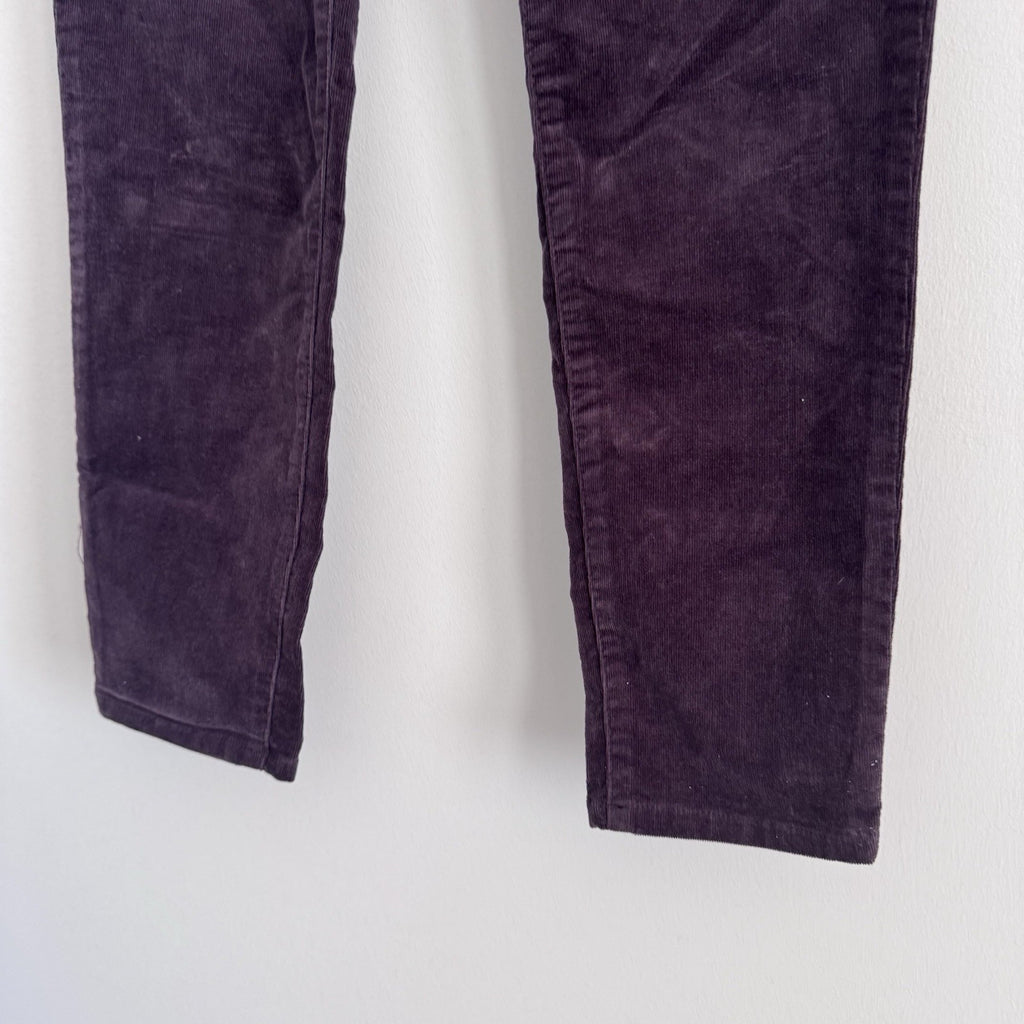 Democracy Absolution Jegging 8 Dark Purple Corduroy Jeri Skinny NWT