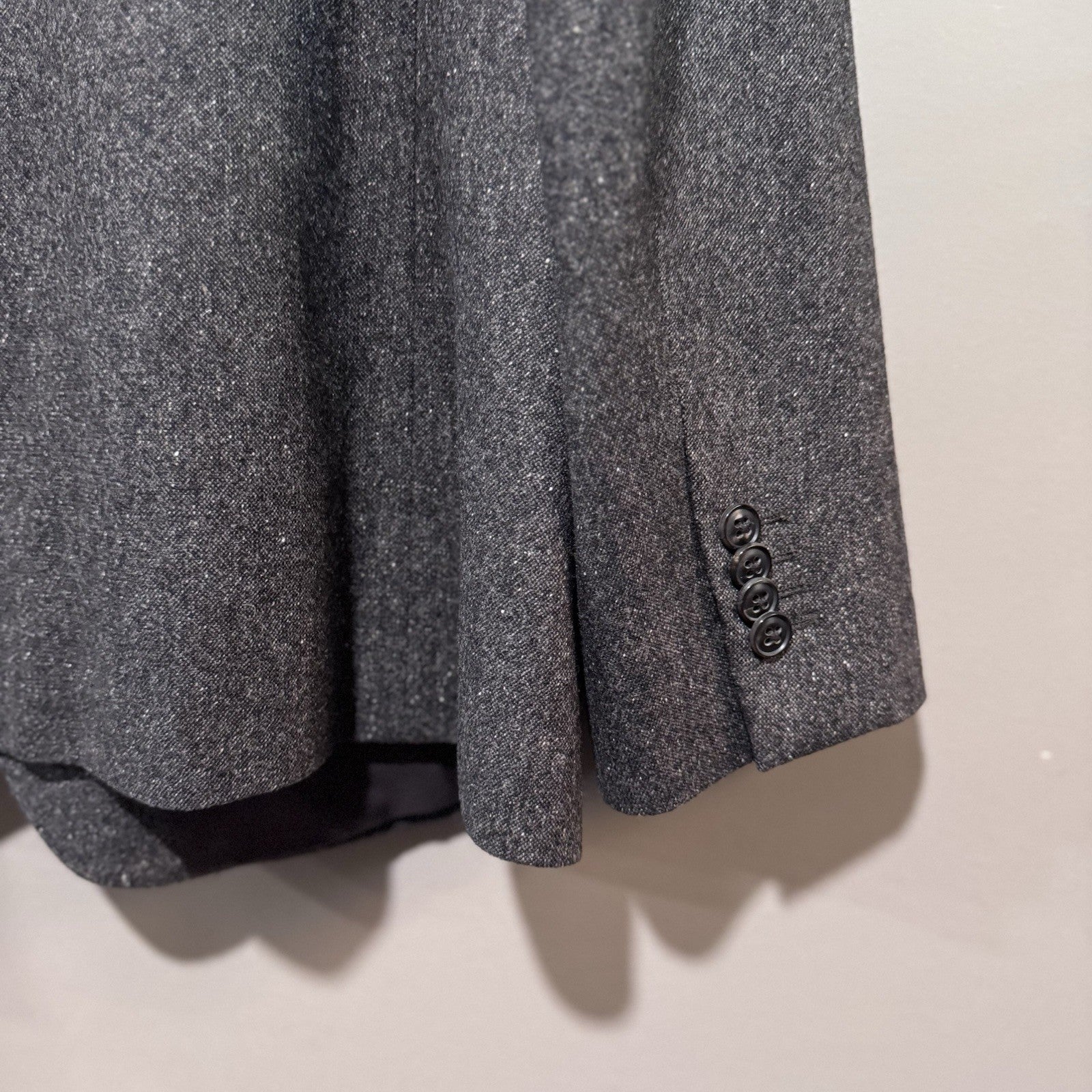 NWT Banana Republic Wool Blazer Jacket 44L Gray Herringbone Tweed Sport Coat
