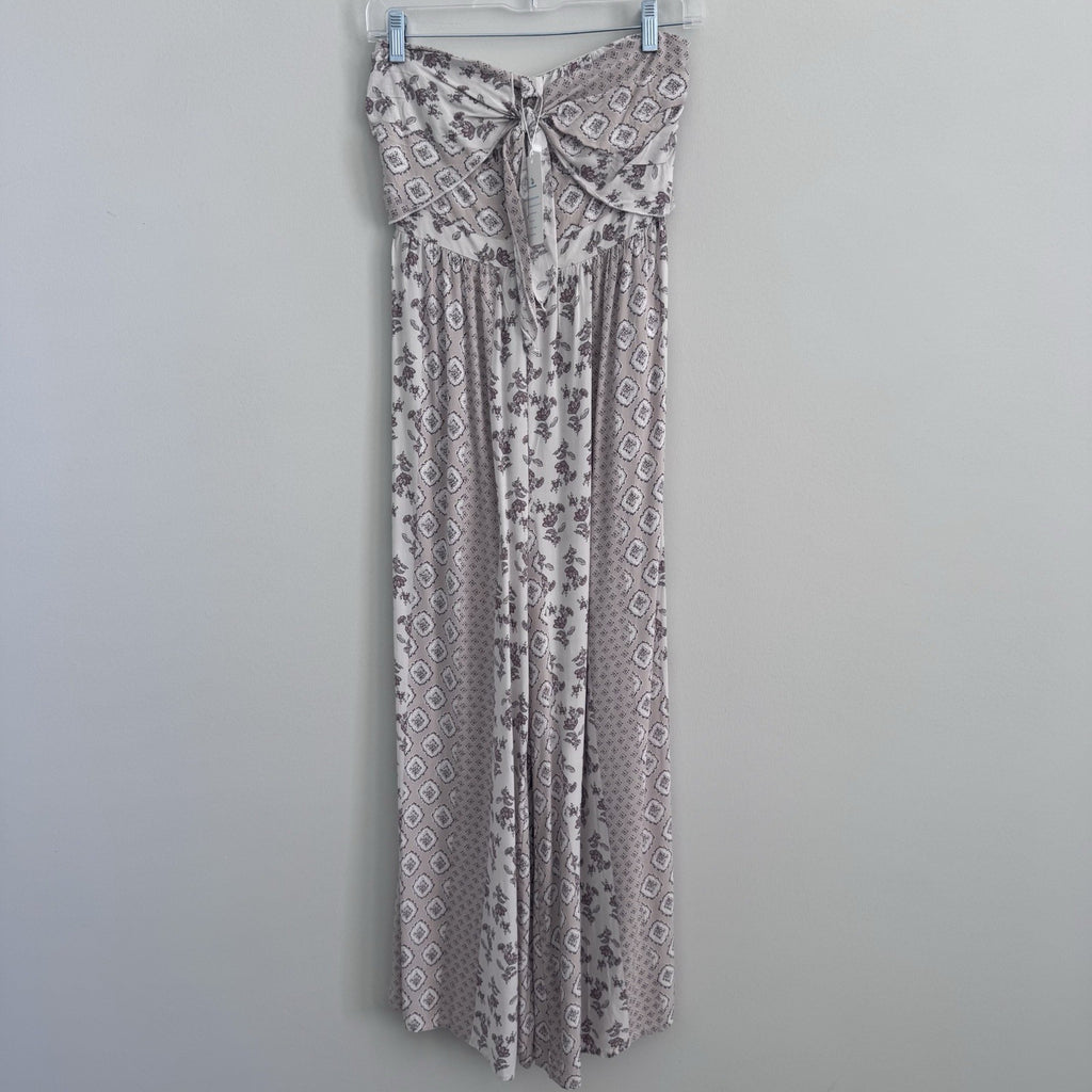Beachissi Women S Strapless Maxi Dress Bow Front Smocked Back NWT