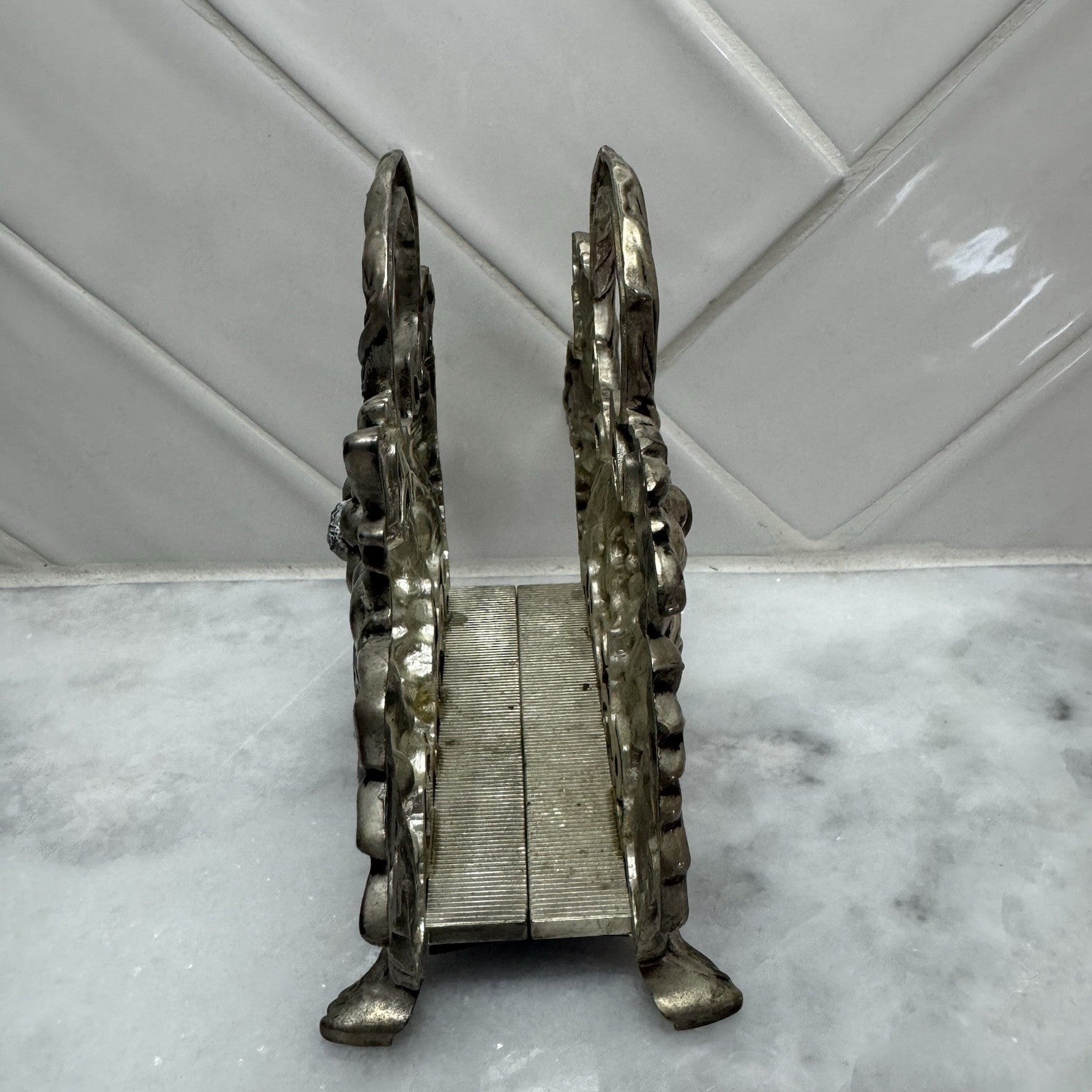 Vintage Godinger Silver Art Co. silver-plated napkin holder grape & leaf design