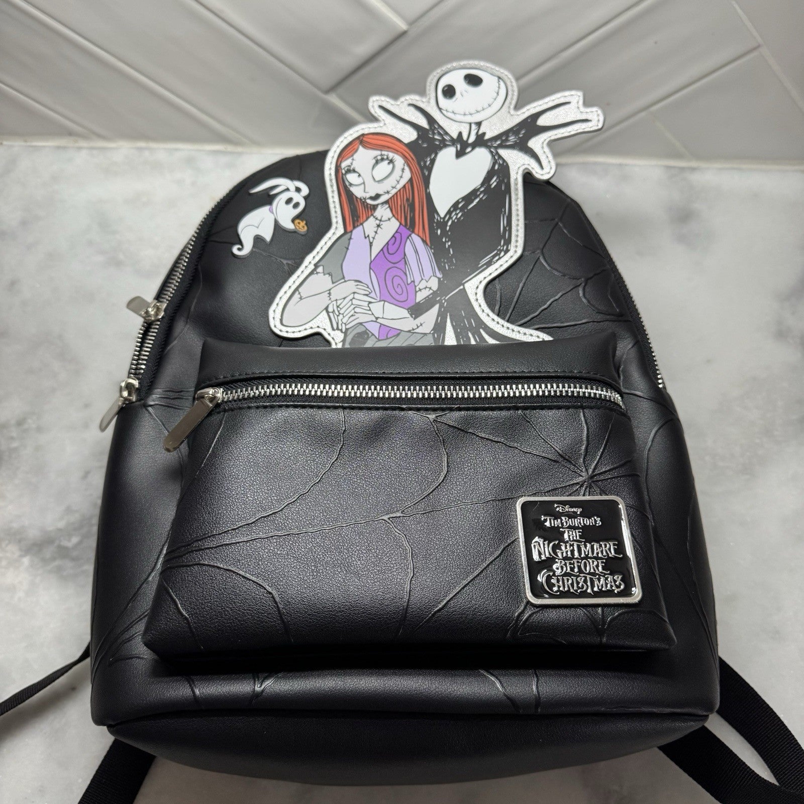 Disney Backpack Nightmare Before Christmas, TIM Burton Bioworld Loungefly. NEW!!
