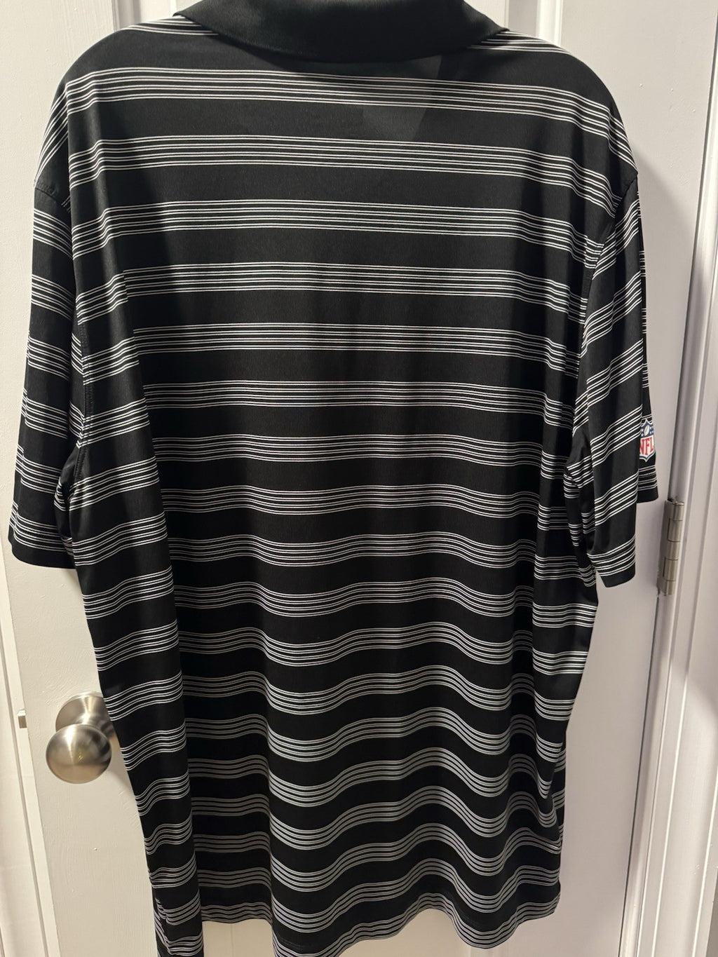 Nike Atlanta Falcons Men’s XXL NFL On Field Apparel Black Dri-Fit Striped Polo