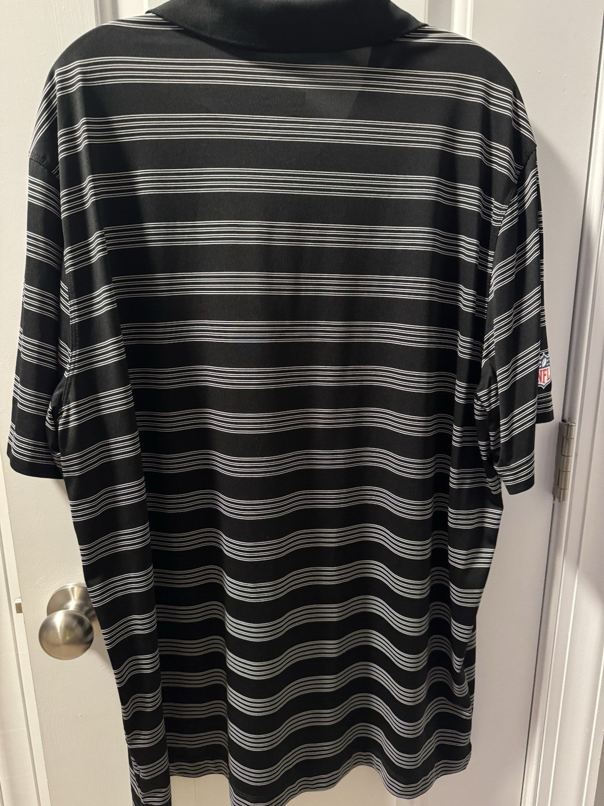 Nike Atlanta Falcons Men’s XXL NFL On Field Apparel Black Dri-Fit Striped Polo