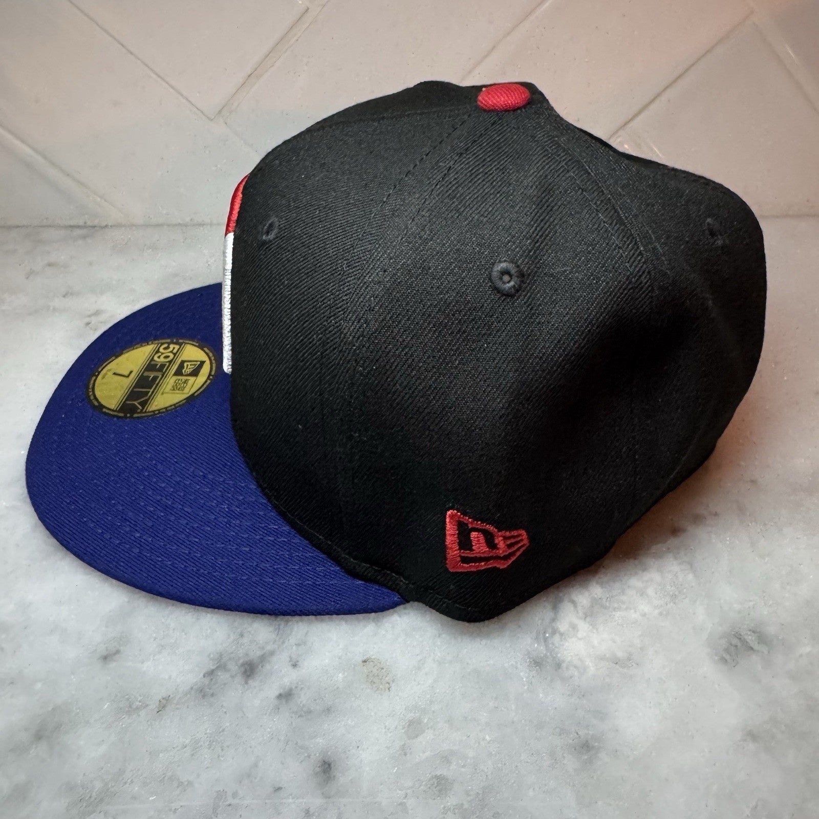 New Era 59FIFTY Dominican Republic RD Hat Black Blue Red Fitted Size 7 Cap WBC