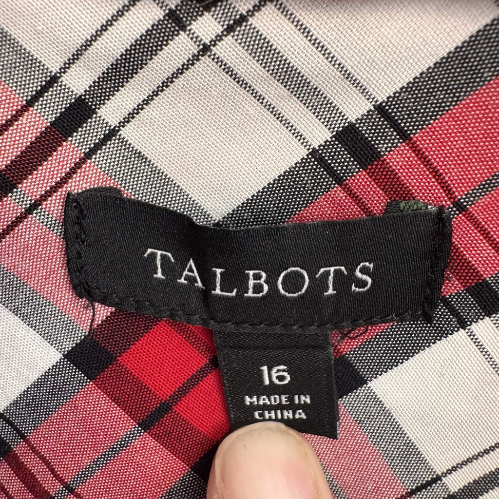 Talbots Women Size 16 Lot 2 Shirt Pants Corduroy Plaid Casual Career