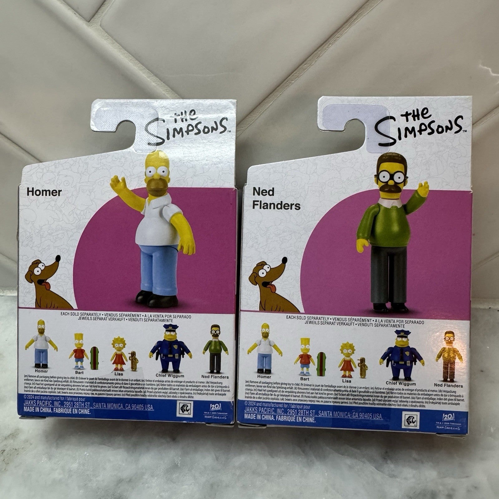 The Simpsons Homer and Ned Sanders Figure 2.5" Jakks New