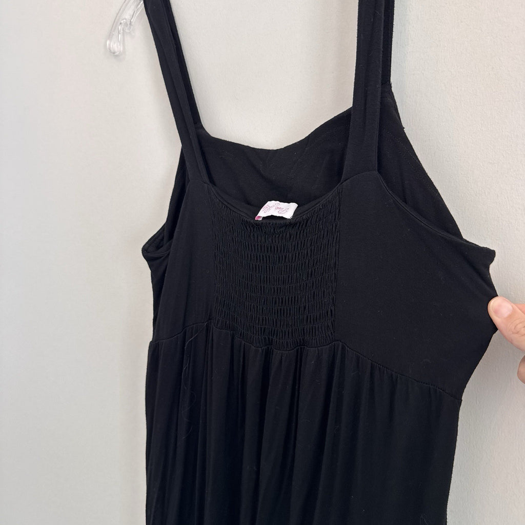 Pink Lily Women’s Black Tiered Maxi Dress - Size Large - Boho Chic