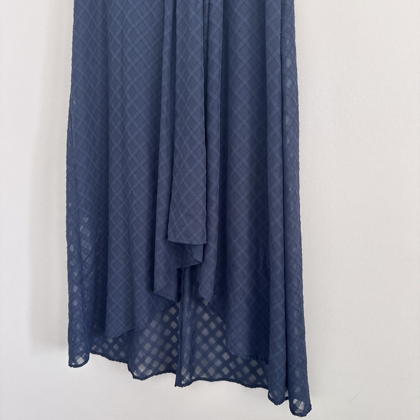 Tommy Hilfiger Navy Midi Dress 14 Sleeveless V Neck Lined