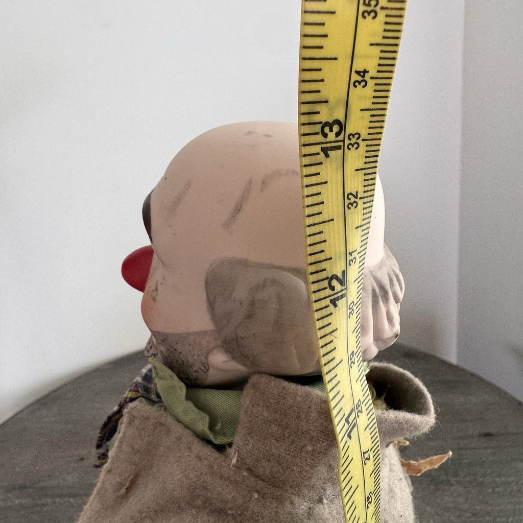 Vintage Sad Hobo Clown Porcelain Figurine 13" Emmett Kelly Style with Broom