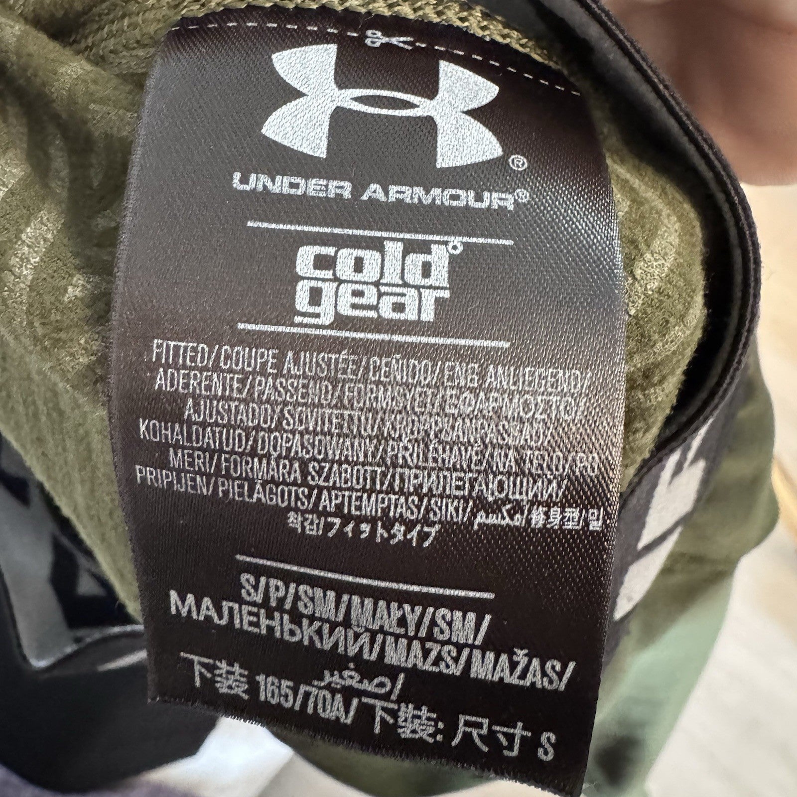 Under Armour ColdGear Mens Fitted Thermal Leggings Green Size Small