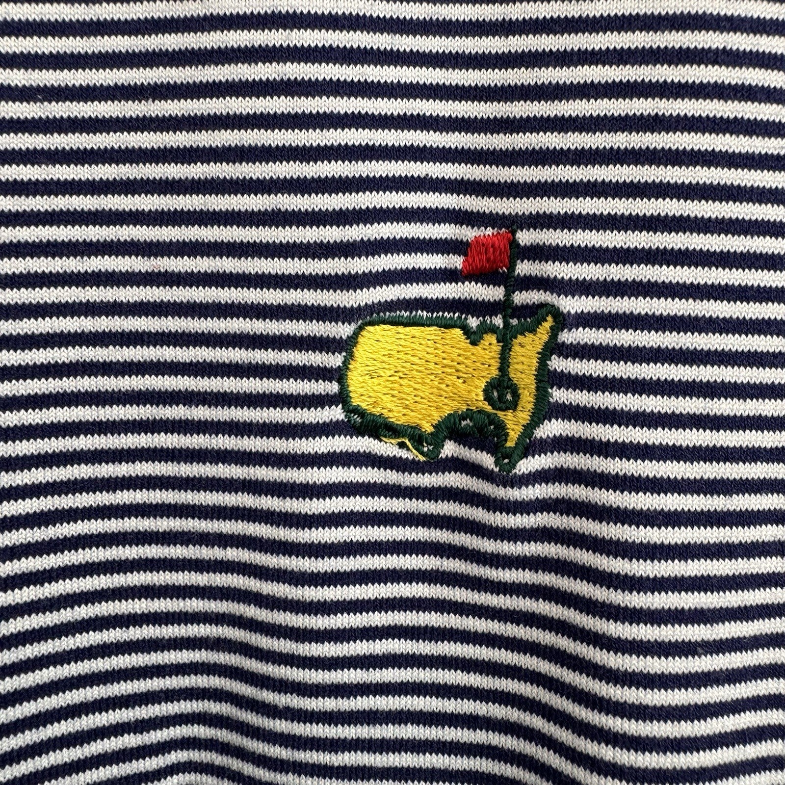 Masters Clubhouse Collection Polo Shirt Men’s L Blue Stripe Augusta Golf