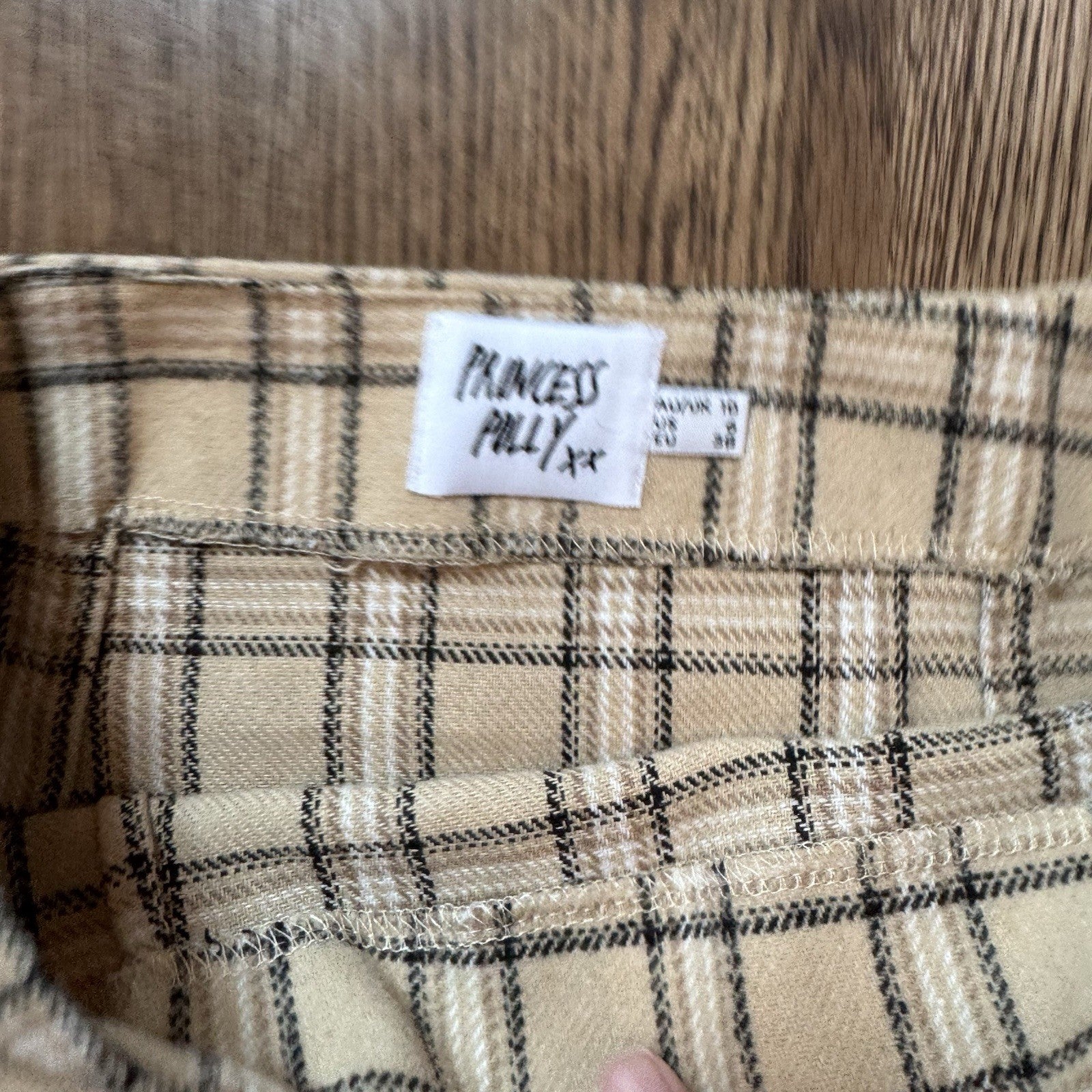 Princess Polly Tan Plaid Mini Skirt Size XS AU 6 US 2 Preppy Schoolgirl Academia