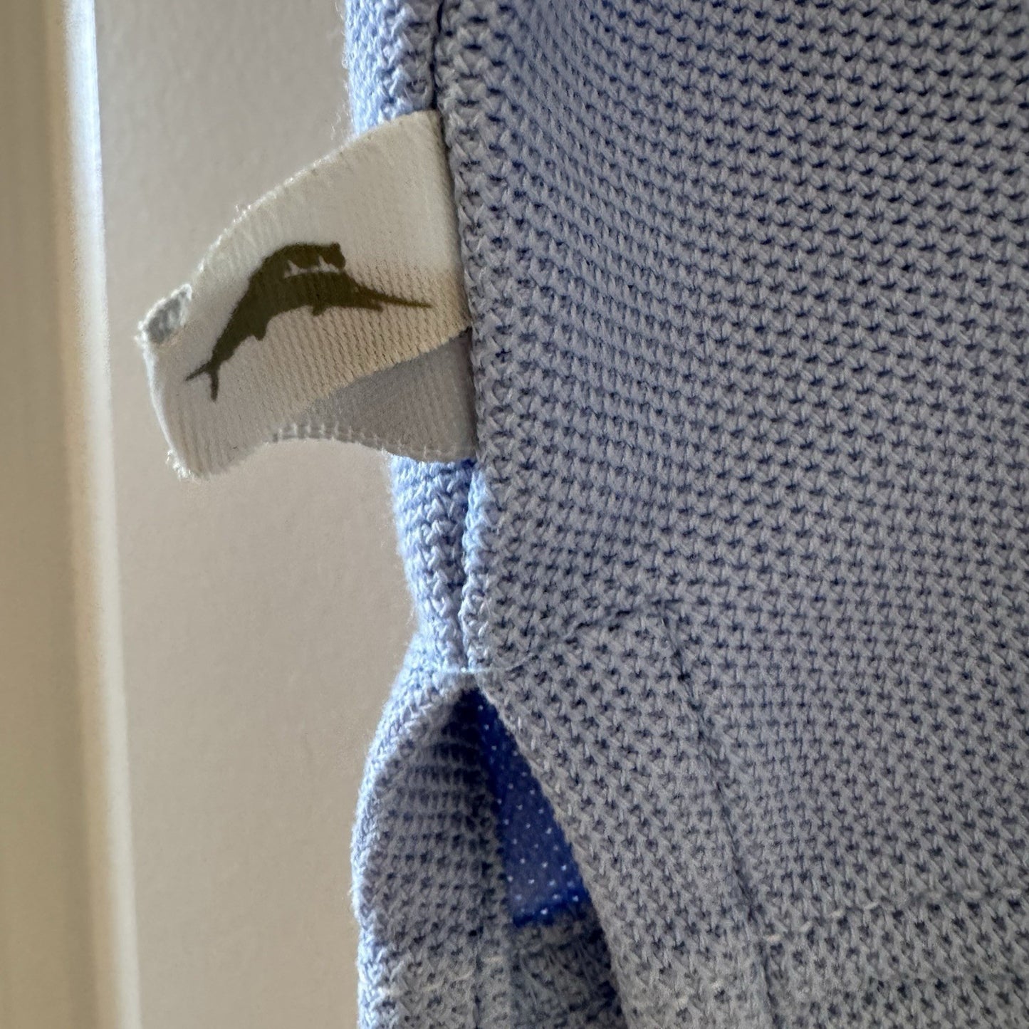 Tommy Bahama Supima Polo Shirt XL Blue Short Sleeve Cotton Blend Marlin Logo