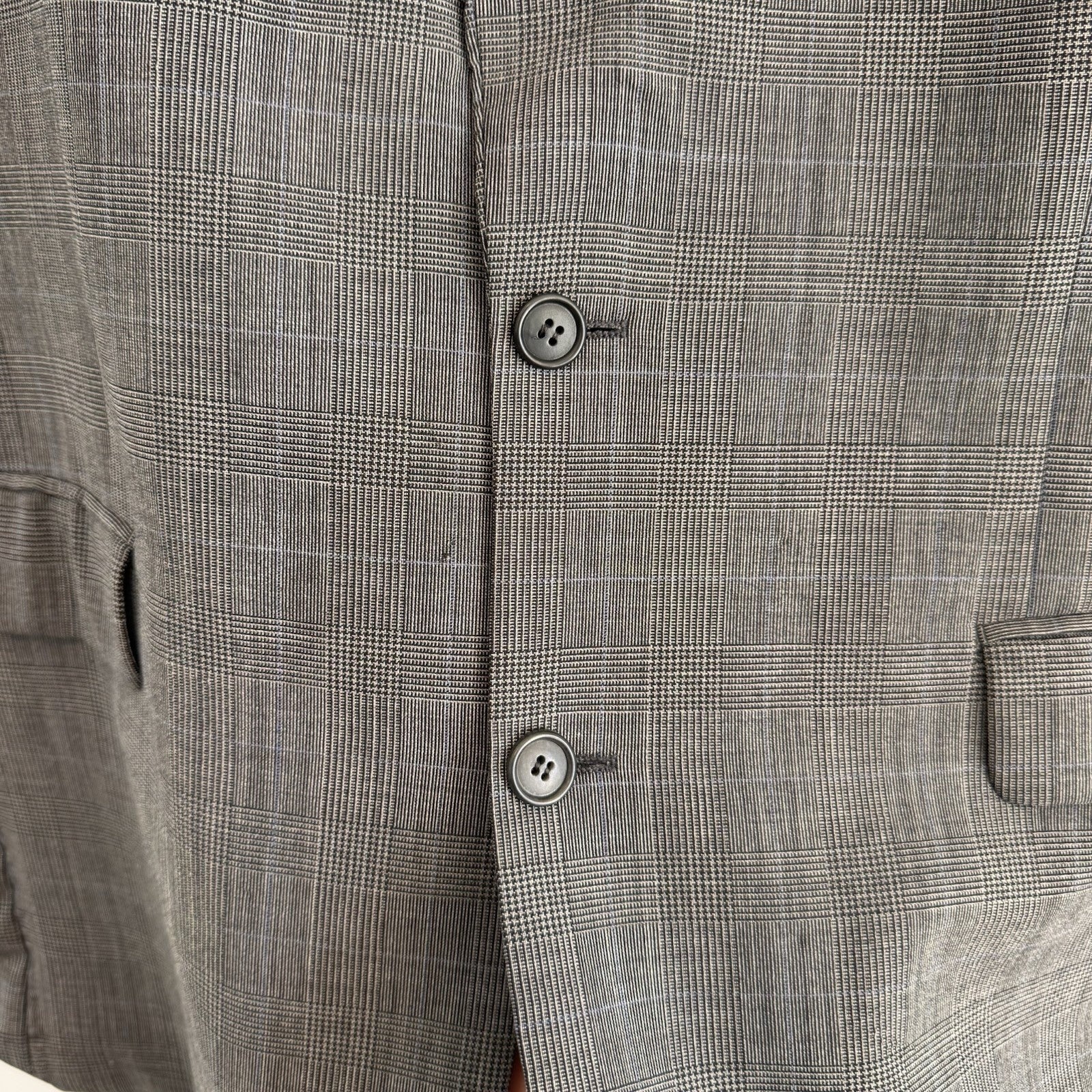 Brooks Brothers Brooksease Gray Plaid Wool Blazer Mens Suit Jacket 42R