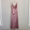 Maniju Women's Mauve  Maxi Dress Size Medium Cowl Neck Formal Evening Gown Prom