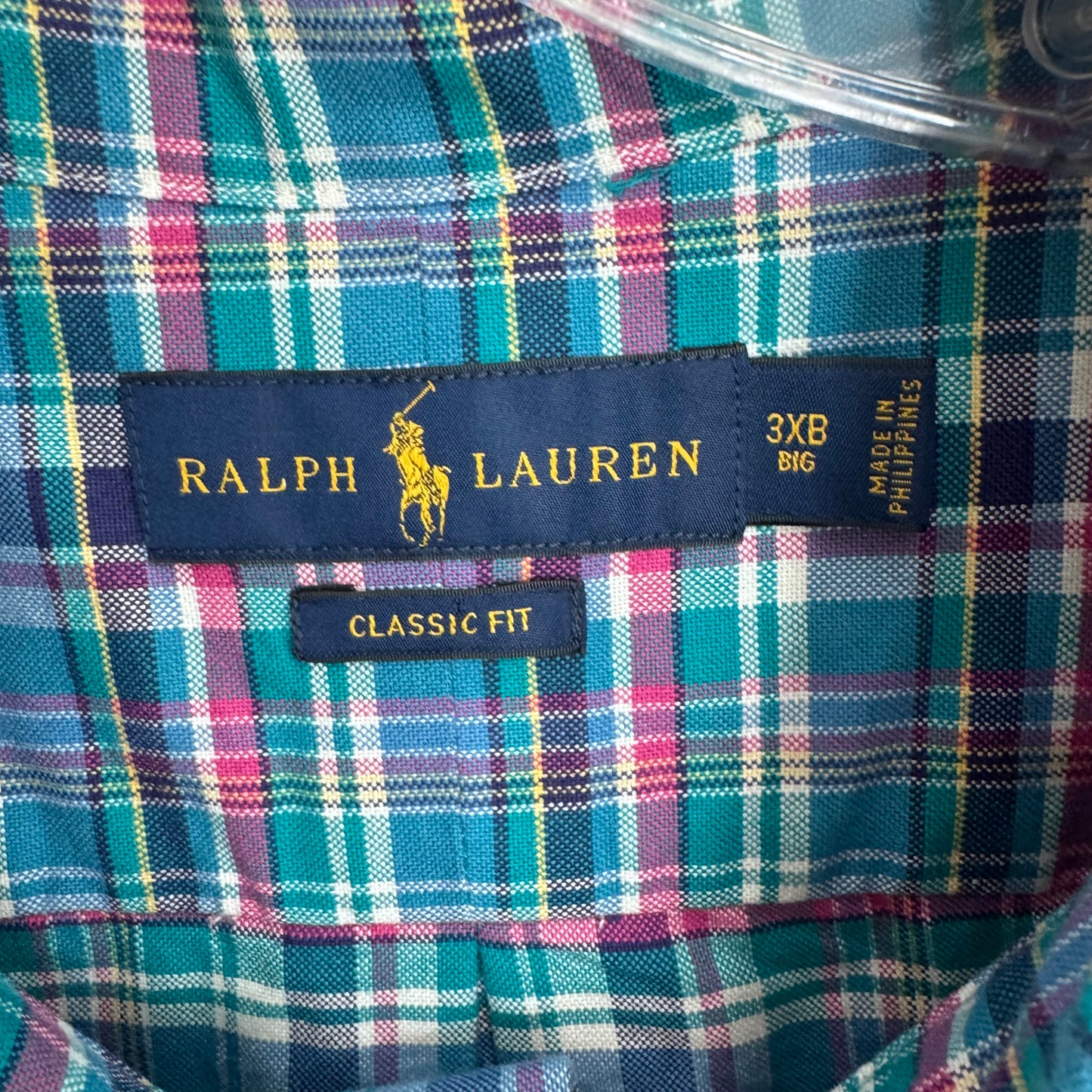 Polo Ralph Lauren Men’s Classic Fit Plaid Long Sleeve Shirt – Size 3XB (Big) – Green/Teal Multi