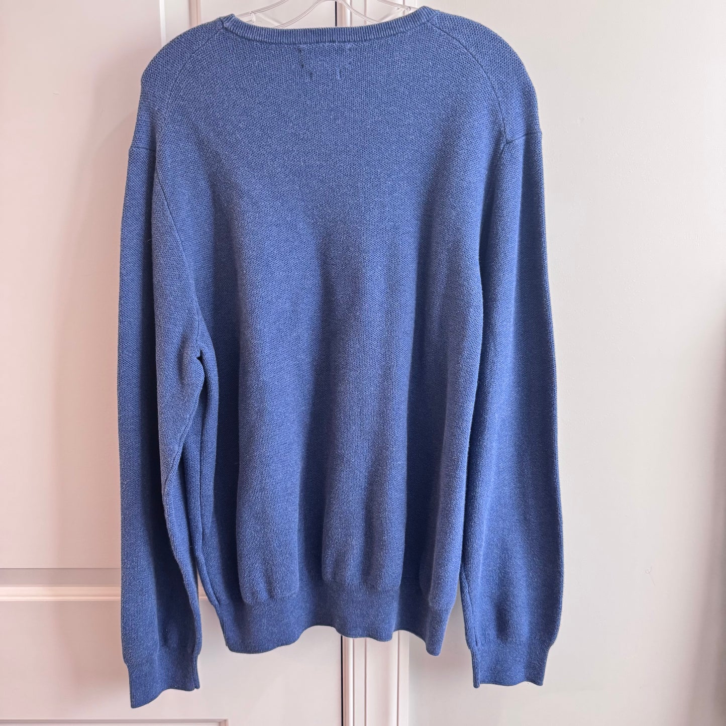 Polo Ralph Lauren Men’s Blue Pima Cotton Crewneck Sweater Size L | Red Pony Logo